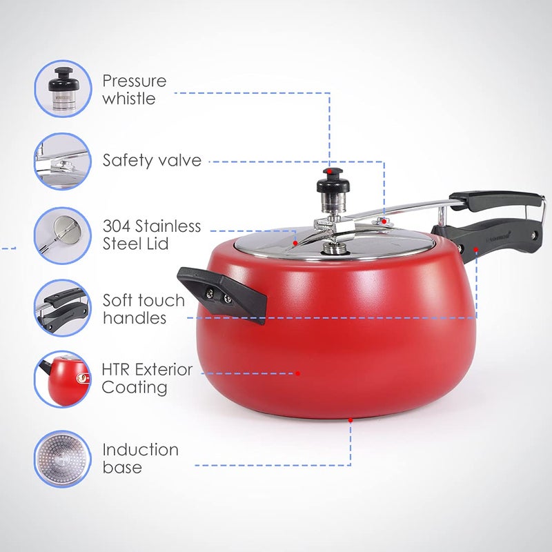 Wonderchef Regalia Pressure Cooker Inner Lid_Red_5L - Image 3