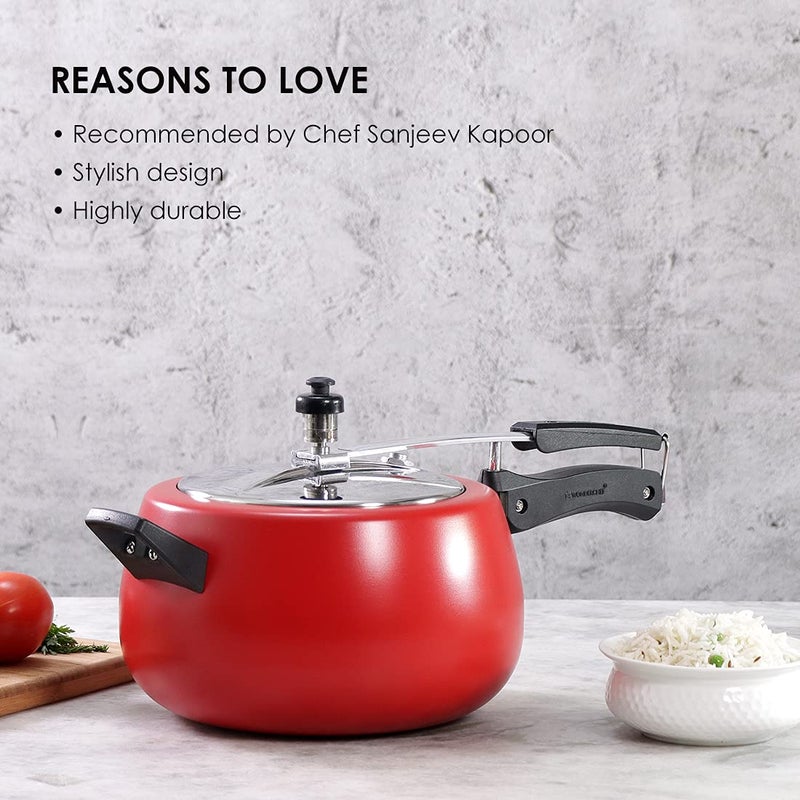 Wonderchef Regalia Pressure Cooker Inner Lid_Red_5L - Image 5
