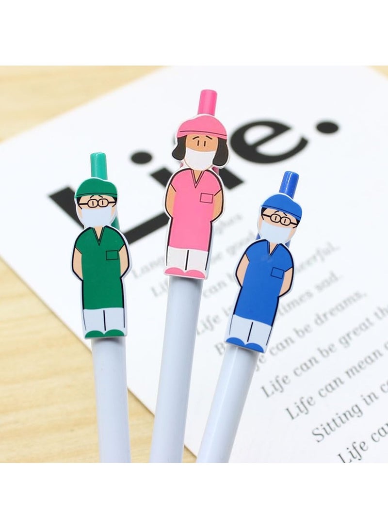 فوميمو أقلام بتصميم ممرضة لطيفة، هدايا تقدير ملهمة، أقلام كرتونية مضحكة مبتكرة لطالبات مدرسة التمريض، هدايا التخرج لمساعدات الرعاية الطبية، 18 قطعة، زهري - Image 4