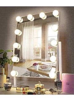 Beauenty Smart Touch Control Electric Tabletop Makeup Mirror, Vanity Mirror with 12 Dimmable Bulbs LED Lights, Three Color Lighting Modes, 360°Rotation  - Image 1