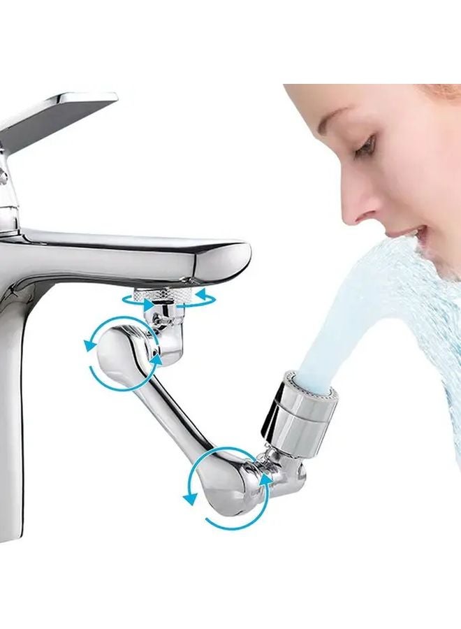 رأس صنبور دوار ثقيل 1440 درجة، فضي، فوهة مهوية دوارة 360 درجة - Image 5