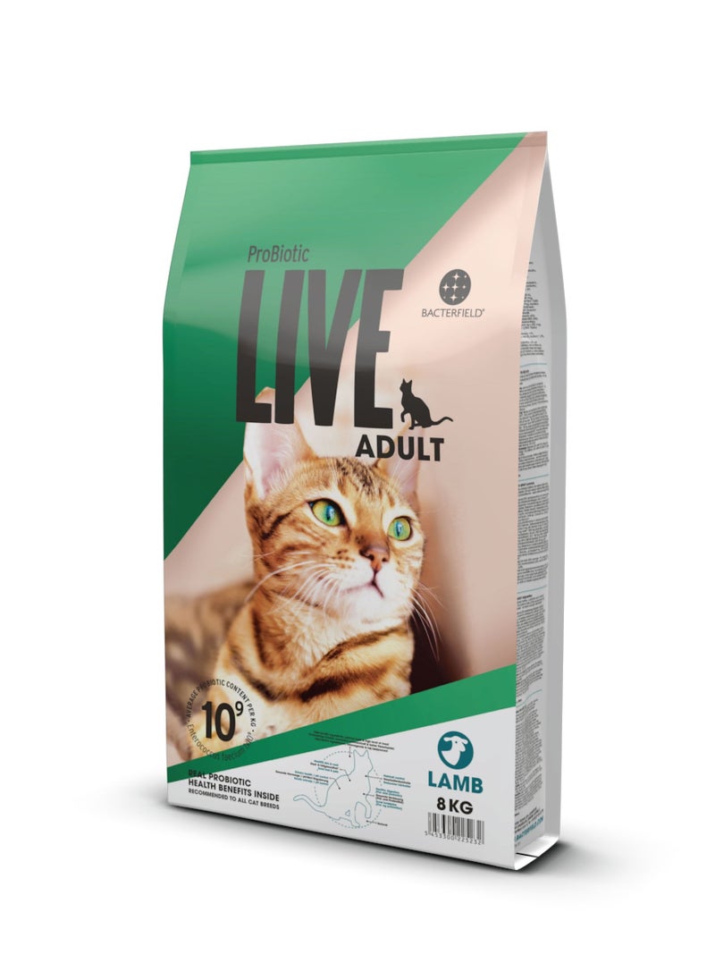 Probiotic Live - Cat adult Dry Food Lamb 8 kg - Image 1