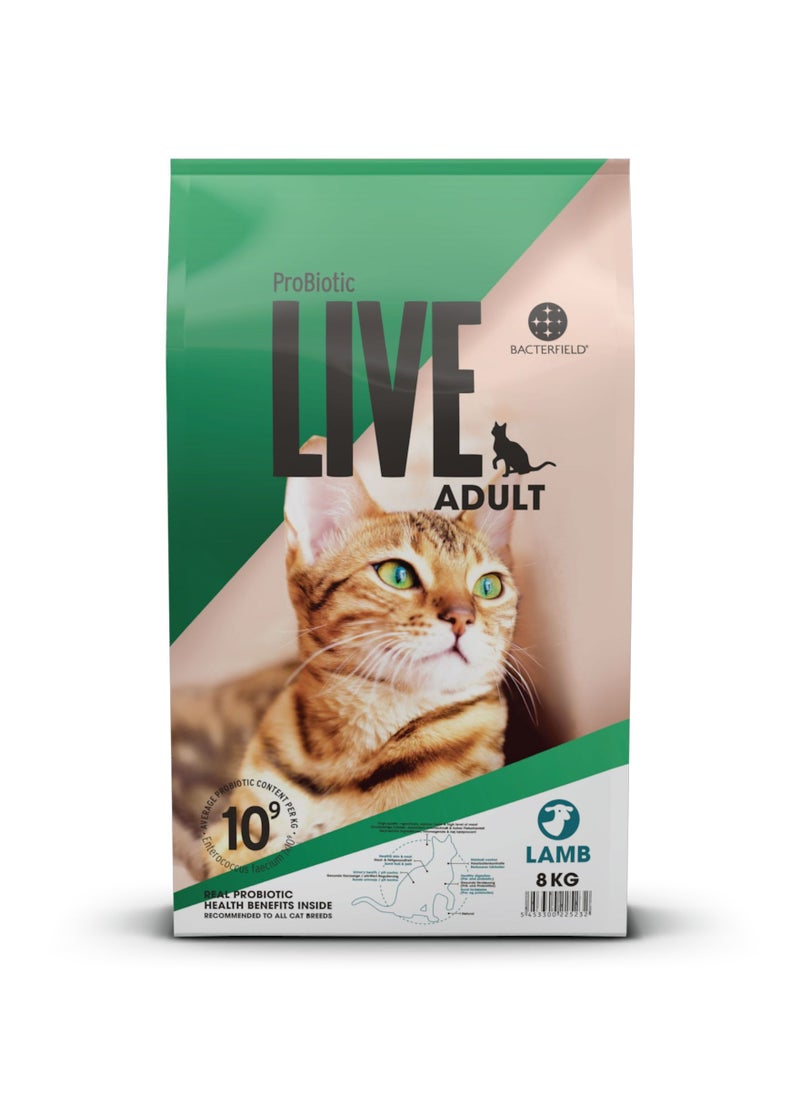 Probiotic Live - Cat adult Dry Food Lamb 8 kg - Image 1