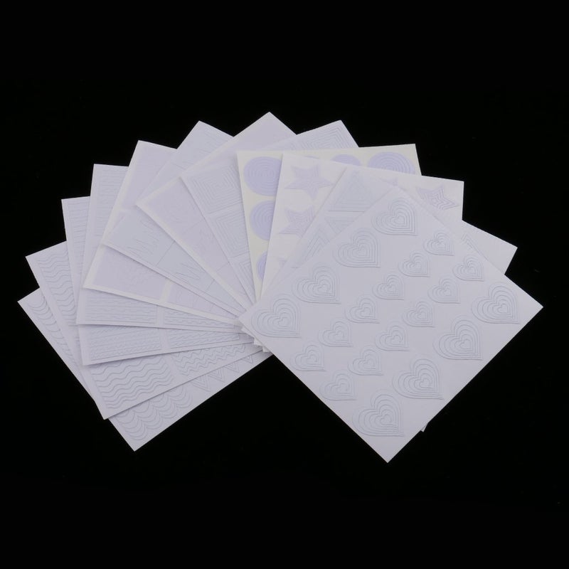 Gugzy French Nail Art Guide Stencil Geometry Circle Stars Heart Diy Manicure Tool 12 Piece - Image 4