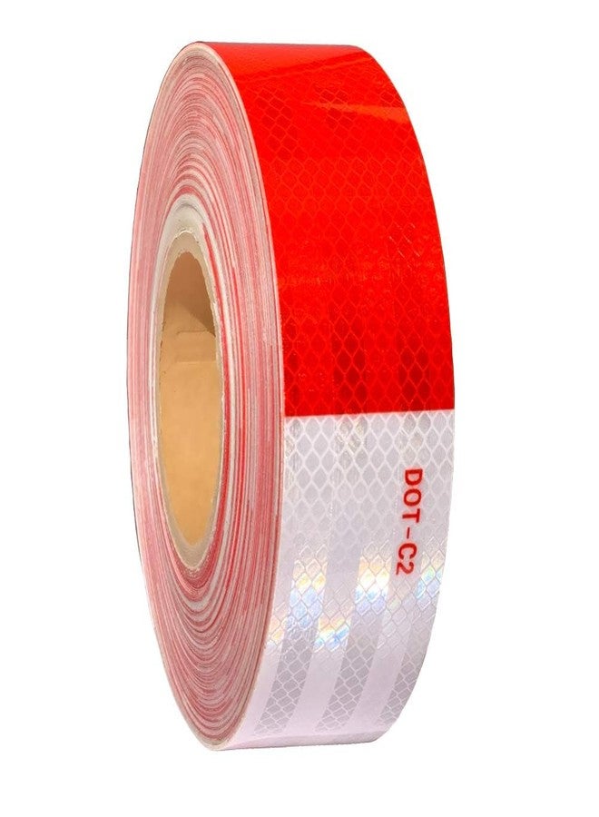 WAENLIR 2 inch x30Feet Reflective Tape DOT-C2 Waterproof Red and White Adhesive Safety Conspicuity reflector tape for trailer, Cars, Trucks, outdoor¡ - Image 1