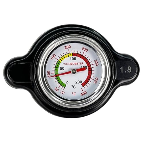 ZIMGLOBAL High Pressure Radiator Cap with Temperature Gauge Compatible with Honda Kawasaki Suzuki Yamaha Husqvarna Dirt Bike KTM,Polaris Ranger Motorcycle ATV Models 1.8 Bar Radiator Cap 25.6psi - Image 1
