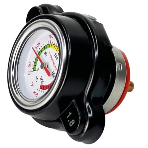 ZIMGLOBAL High Pressure Radiator Cap with Temperature Gauge Compatible with Honda Kawasaki Suzuki Yamaha Husqvarna Dirt Bike KTM,Polaris Ranger Motorcycle ATV Models 1.8 Bar Radiator Cap 25.6psi - Image 2