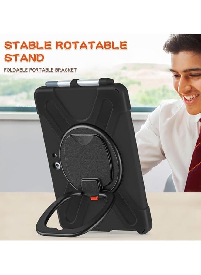 عام حافظة قوية مضادة للصدمات مع حامل دوار بزاوية 360 درجة لأجهزة مايكروسوفت سيرفس جو 3 بحجم 10.5 بوصة 2021 / سيرفس جو 2 بحجم 10.5 بوصة 2020 / سيرفس جو بحجم 10 بوصة 2018 باللون الأسود - Image 3