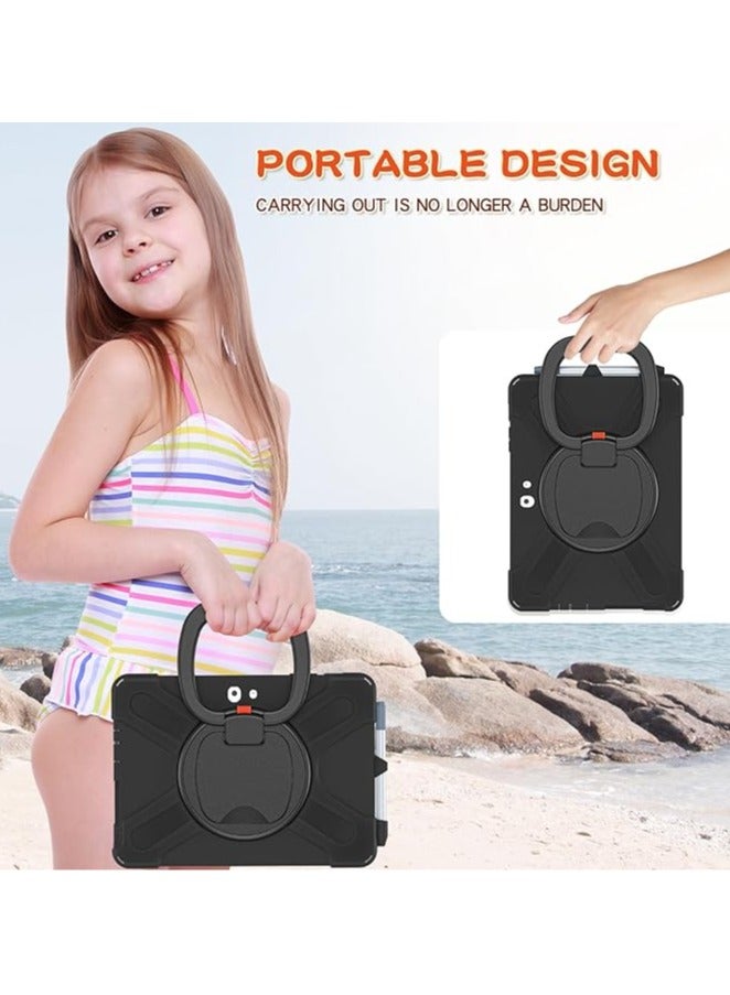 عام حافظة قوية مضادة للصدمات مع حامل دوار بزاوية 360 درجة لأجهزة مايكروسوفت سيرفس جو 3 بحجم 10.5 بوصة 2021 / سيرفس جو 2 بحجم 10.5 بوصة 2020 / سيرفس جو بحجم 10 بوصة 2018 باللون الأسود - Image 4