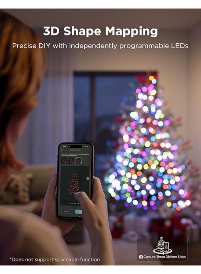 Govee Christmas Sparkle String Lights 66ft, RGBWIC String Lights with 250 Bullet-Head LEDs, App-Controlled, 140+ Scene Modes, 3D Shape Mapping, Music Sync, Works with Alexa, Indoor Holiday Decorations-H6870341 - Image 4