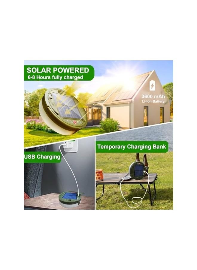 erorex Solar Camping String Lights Camping Lantern 2 in 1,Outdoor String Lights with 8 Lighting Modes,Solar Powered and USB Rechargeable Light with Remote Control,Waterproof Camping Light for Camping,Hiking  - Image 3