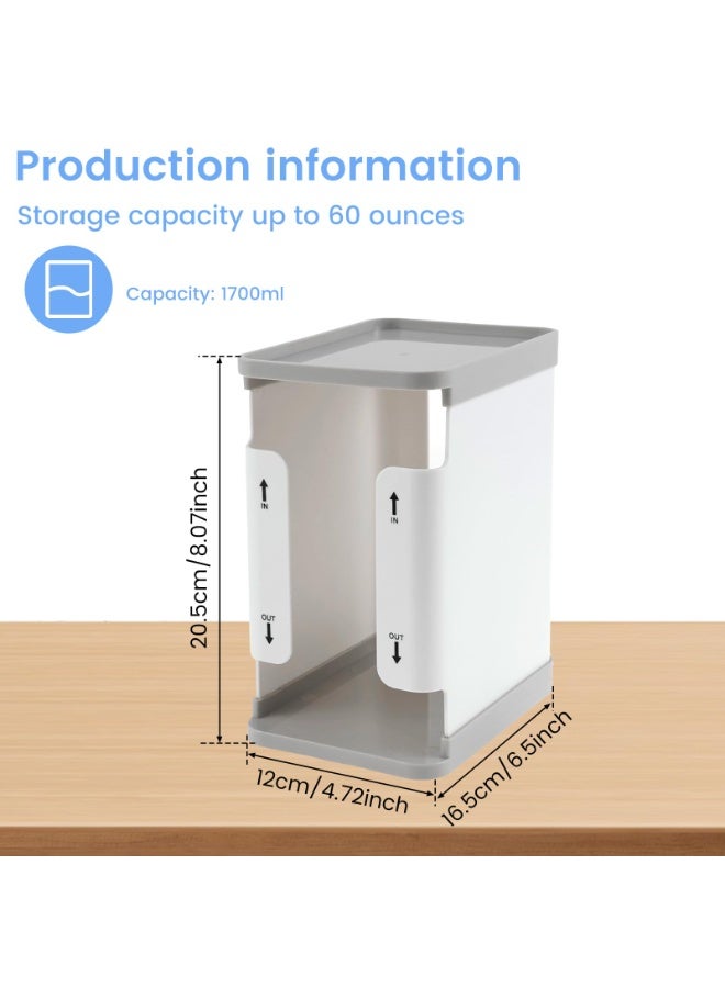 يونيكبيبي حافظة تخزين حليب الأم بسعة 1700 مل، صندوق فريزر قابل لإعادة الاستخدام مع صينية تجميد سريعة، منظم أكياس حليب الأم بنظام التدوير أولاً بأول، آمن للفريزر والثلاجة، لتخزين حليب الرضاعة الطبيعية - Image 2