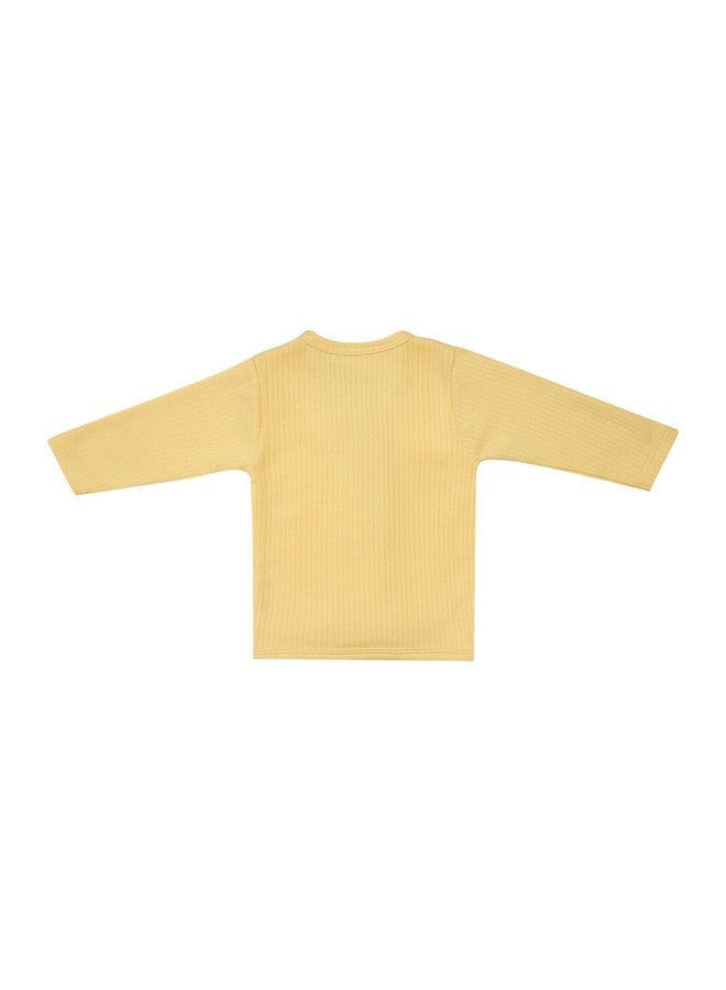 BODYCARE Unisex Baby Thermal Top & Bottom Set (New Born to 18 Months) (1, Lemon, 6-12M) - Image 2