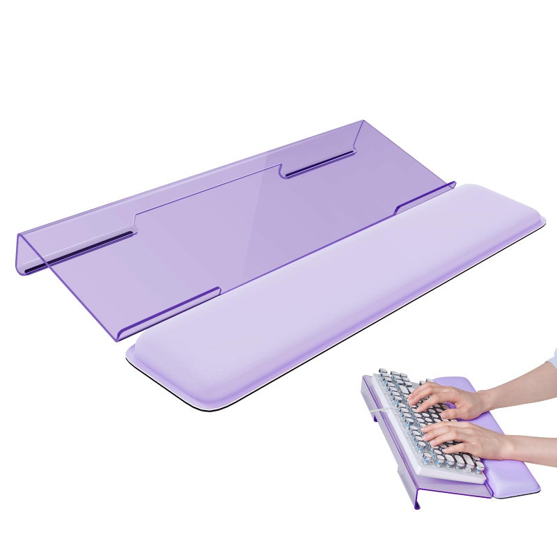 Laborio Computer Keyboard Stand for Desktop, Keyboard Wrist Rest Holder Stand for Easy Typing with Wrist Pad for Office Desk, Home, School(Purple) - Image 1