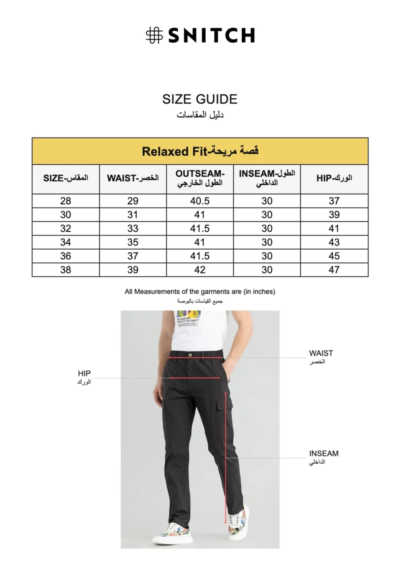 Snitch Charcoal Grey Everett Black Cargo Pant for Men | Best Price UAE