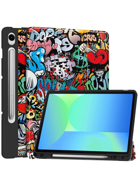 Tablet Case for Samsung Galaxy Tab S10 FE / S9 FE 10.9-Inch with Pen Slot Lightweight Trifold Stand Smart Case Shockproof and Drop-proof Cover with Auto Wake/Sleep
