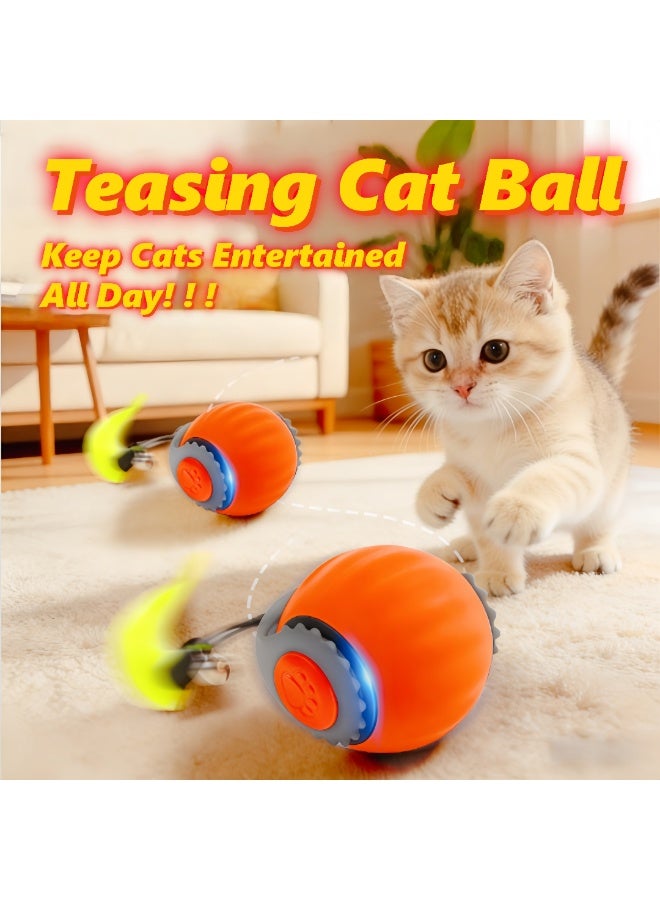 لعبة كرة تفاعلية للقطط، لعبة ألغاز كرة متحركة ذكية داخلية تعمل تلقائيًا وتزيل الملل من خلال شحن USB للحيوانات الأليفة - Image 1