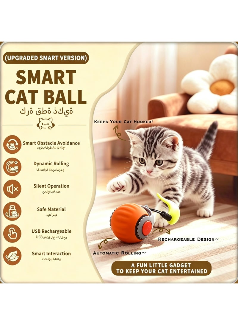 Smart pet toy automatic cat teaser ball, USB charging pet supplies, long-lasting battery life, self-interacting cat teaser ball, hands-free operation - Image 1