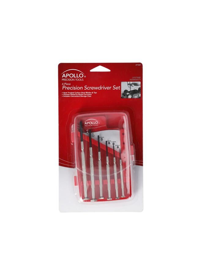 Apollo 6-Piece Precision Screwdriver Set Silver and Black DT-1200