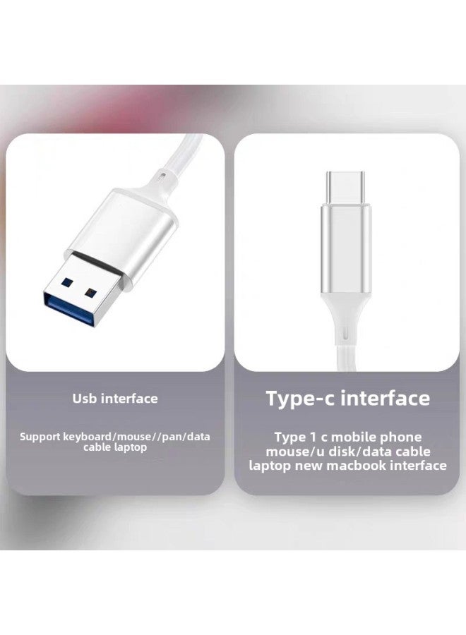 USBHUB Hub Type-c To USB3.0 Mobile Phone Computer Connection Mouse Keyboard Card Reader-Number Of Interfaces:USB Interface-gray Shell White Wire Bag  - Image 5