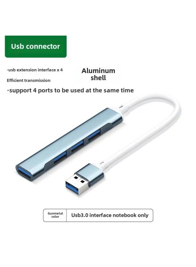 USBHUB Hub Type-c To USB3.0 Mobile Phone Computer Connection Mouse Keyboard Card Reader-Number Of Interfaces:USB Interface-gray Shell White Wire Bag  - Image 1