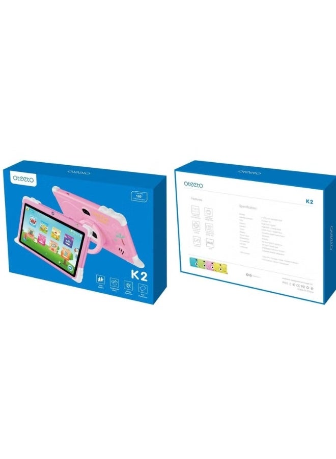 Oteeto Oteeto Tab K2 Kids Tablet – 7" HD Display, Android, Parental Control, Learning Apps, WiFi, Kid-Proof Case – Educational Tablet for Kids (Ages 3–12), Pink - Image 4
