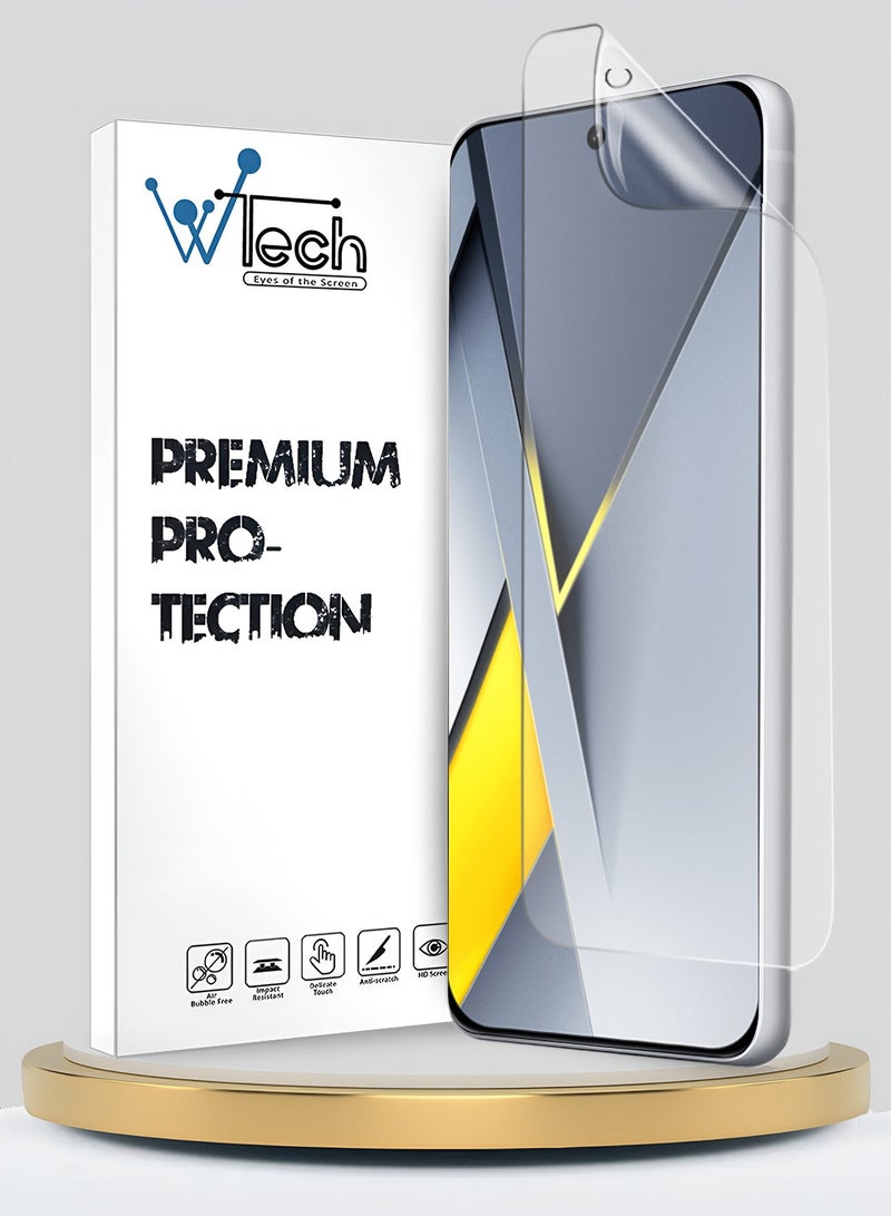 دبليو تيك حامي شاشة رقيق ومرن من هيدروجيل مميز لهاتف Xiaomi Poco F8 Ultra 5G 2025 (MSHFMN) - شفاف - Image 1