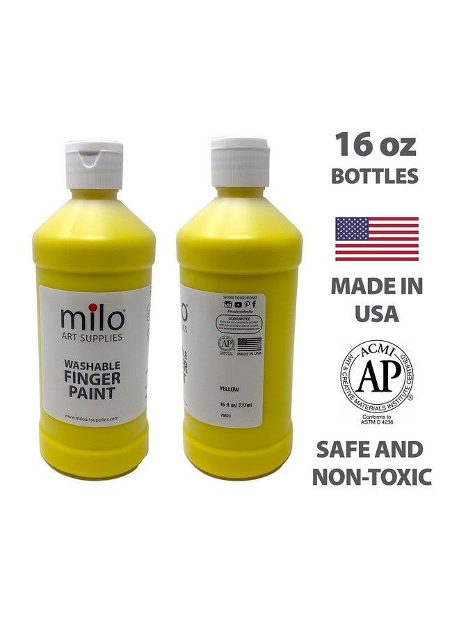 milo Kid's Washable Finger Paint Set of 8 Colors | 16 oz Bottles | Safe and Non-Toxic | Made in the USA | Art & Craft Paints for Kids, Toddlers, Pre School Supplies Painting Set for Children | Easy - Image 5