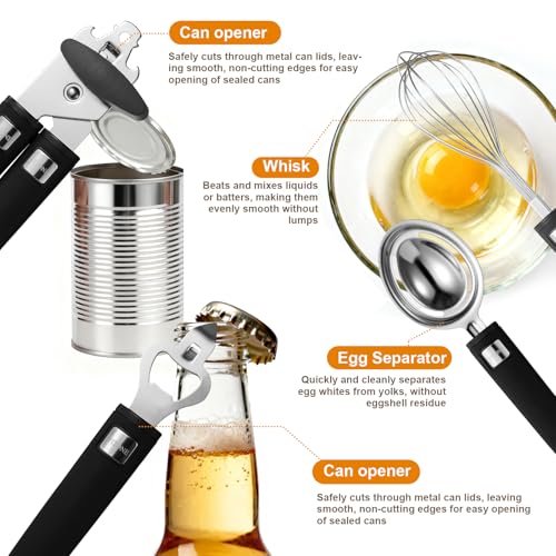 FITONE 46Pcs 18/8 Stainless Steel Kitchen Utensils Set, Stainless Steel Cooking Utensils, Complete Tools with Metal Kitchen Gadgets for Beginner Cooks, Apartment Dwellers, Homemakers, Dishwasher Safe - Image 4