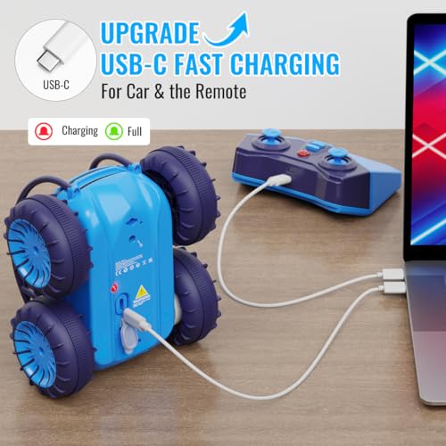 ifollower Amphibious Remote Control Car Rechargeable RC Cars Remote 360 Rotating Flips 24Ghz 4WD All Terrain Stunt Car Toy Christmas Birthday Gift for Kids Boys 312 Years - Image 5