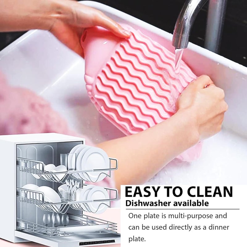 NISIXDEC Air Fryer Silicone Liners 2 PCS Round with Oven Mitts Basting Brush and a Pair of Tongs Reusable Silicone Molds Air Fryer Accessories Replacement of Parchment Paper 75 in Pink Grey - Image 3