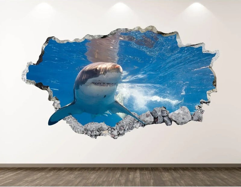 Kt Grup Kt Group Wild Sharks Full HD Print 3D Sticker Coating