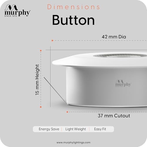 Murphy Polycarbonate 2W LED Button Spot Lights | Pack of 6 | Warm White | Premium Mood Lighting for Home & Office - Image 4