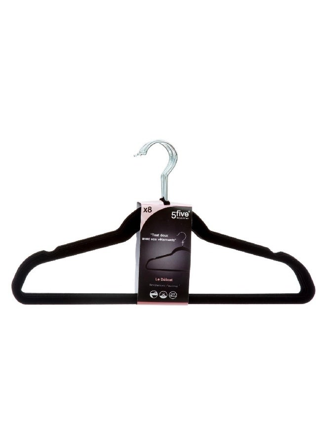 Five Simply Smart 8-Piece Durable High Quality Polypropylene Cloth Hanger Set Black 23 x 44.5 x 1.2 cm 151525 - Image 2