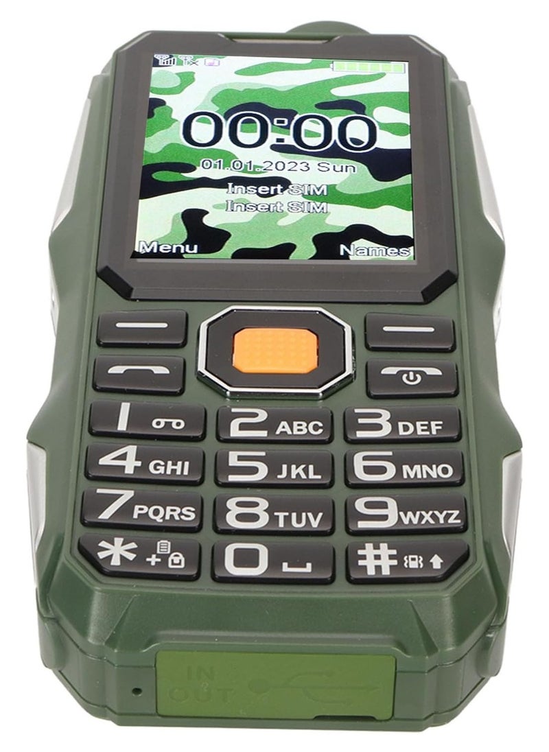 Hope - Button Mobile Phone - Non-Slip Texture, 2G GSM Phone with Large Buttons, Stereo Sound, Loud Volume, Multi-Function Voice Prompt, Dual SIM, Dual Standby (Green) - Image 1