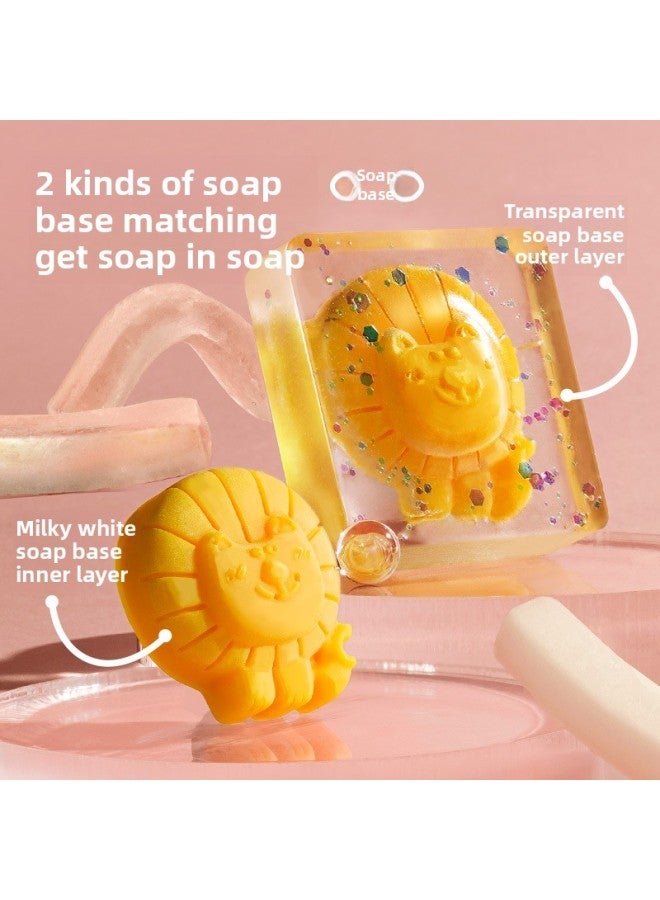 TOI Tuyi Handmade Soap Diy Children's Cartoon Crystal Fragrant Soap Material Bag Handmade Gift Toy-Specifications:Little Soap Maker Cute Pet Paradise  - Image 3