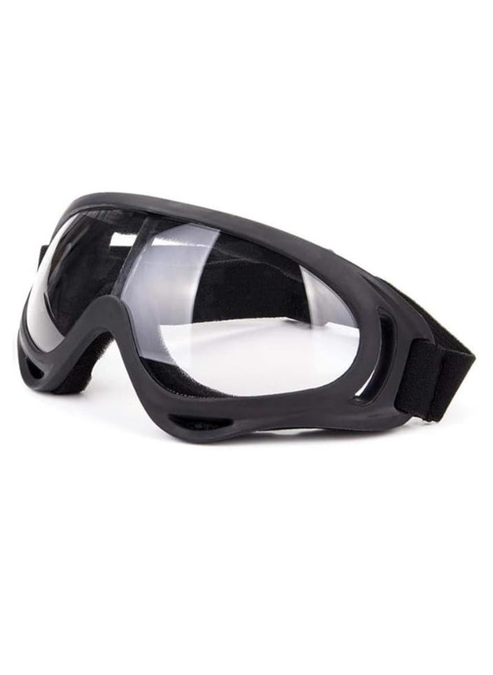 Generic Anti-wind and anti-dust tactical motorcycle glasses for hunting, cycling, skiing and outdoor places (middle size-transparent black) - from Rana store  - Image 1