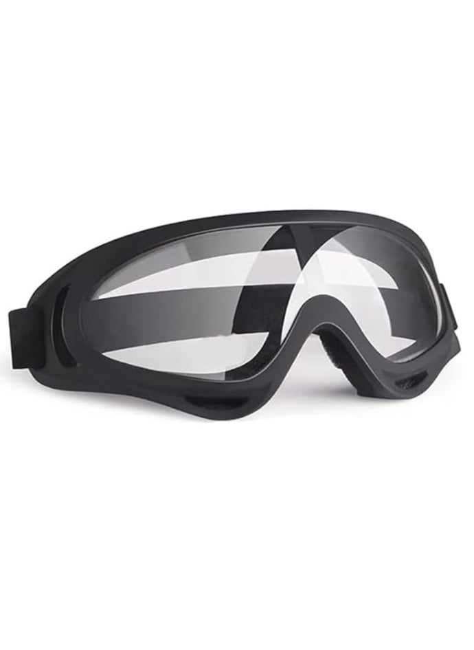 Generic Anti-wind and anti-dust tactical motorcycle glasses for hunting, cycling, skiing and outdoor places (middle size-transparent black) - from Rana store  - Image 2