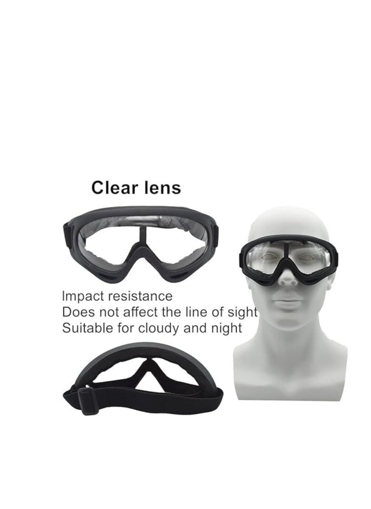 Generic Anti-wind and anti-dust tactical motorcycle glasses for hunting, cycling, skiing and outdoor places (middle size-transparent black) - from Rana store  - Image 5