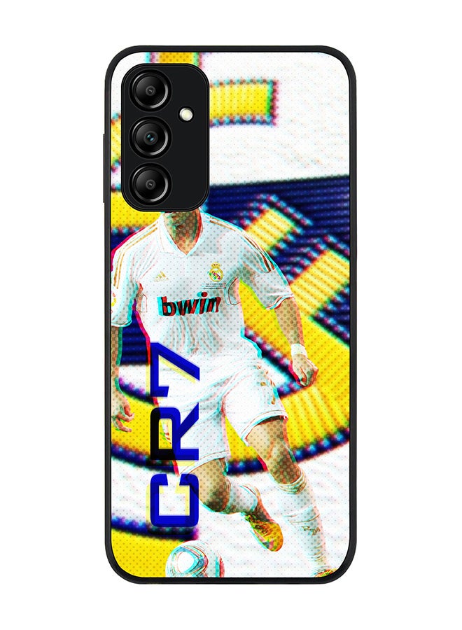 Stylizedd Rugged Black edge case for Samsung Galaxy M14 5G Slim fit Soft Case Flexible Rubber Edges Anti Drop TPU Gel Thin Cover -  CR7 Real Madrid - Image 1