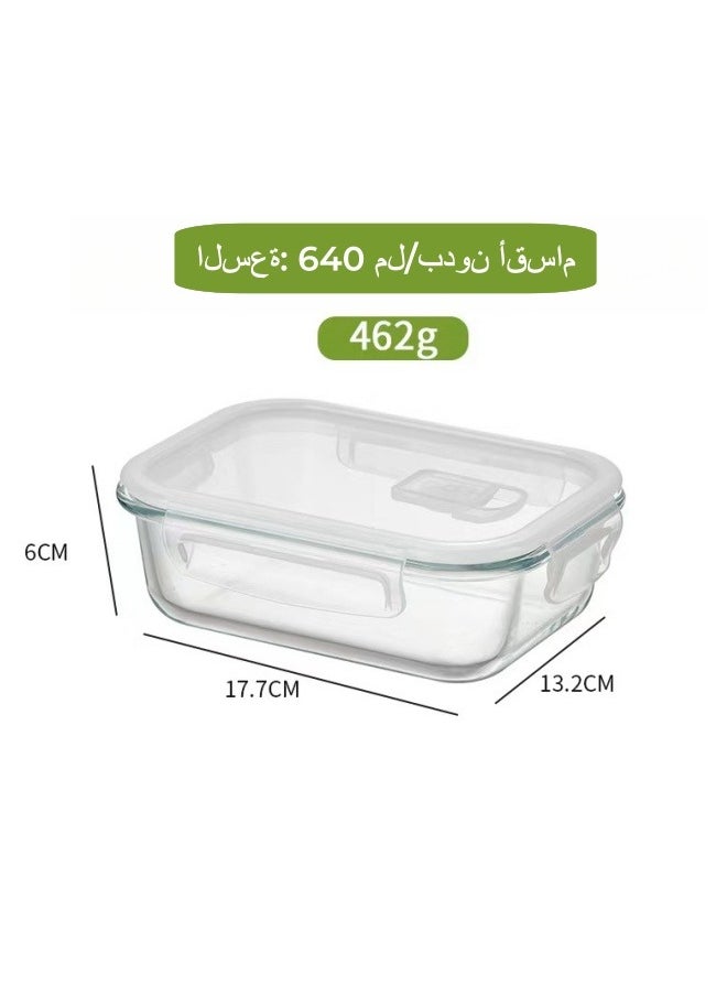 Browning - 3 Piece Large Capacity Microwave Heating High Borosilicate Food Grade Glass Lunch Boxes Glass Bowls Sealed Crisper Box ,Lunch Boxes Office,Lunch Boxes School,1040ml, 1040ml, 640ml with Insulation Bag - Image 1