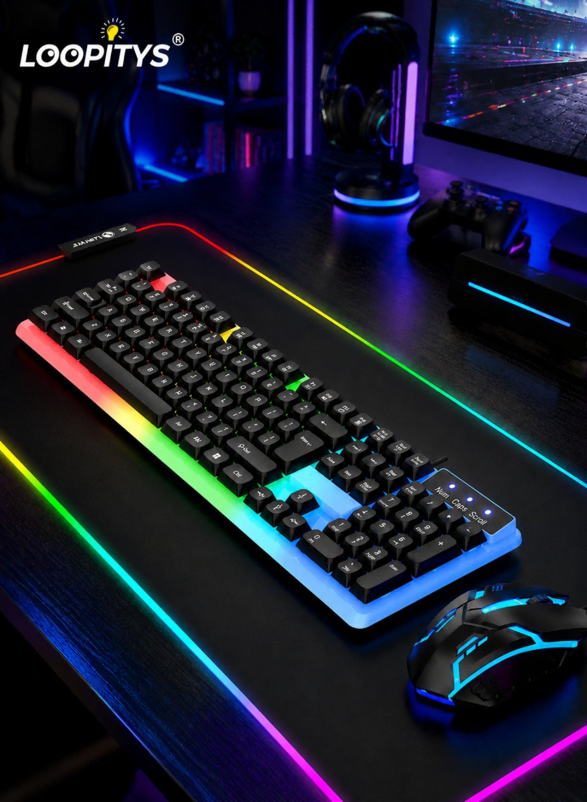 loopitys Loopitys Rgb Gaming Keyboard Mouse Set