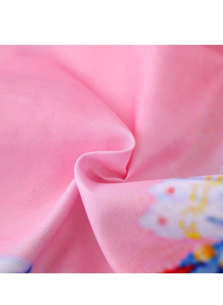 GUDOO 3 Piece Kids Bedsheet Single Bedding Set for Kids Girls Soft Brushed Microfiber Breathable Cozy Fade Resistant Easy Care 150*200cm  - Image 4
