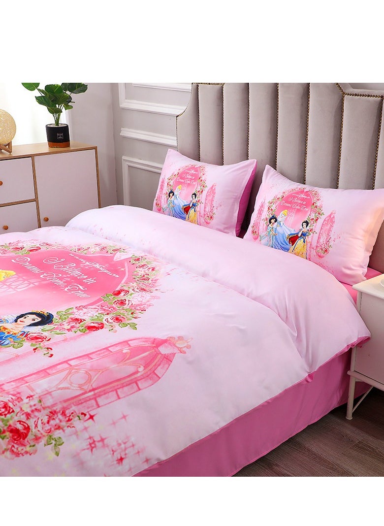 GUDOO 3 Piece Kids Bedsheet Single Bedding Set for Kids Girls Soft Brushed Microfiber Breathable Cozy Fade Resistant Easy Care 150*200cm  - Image 2