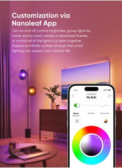 Nanoleaf Essentials Smart Light Bulb MATTER Edition A60/E27 - للمنزل/المكتب، تغيير اللون RGBCW، لمبة خافتة، بلوتوث/مزود بخيط، يعمل مع iOS/Android - Alexa، Google، Smart Things  - Image 3