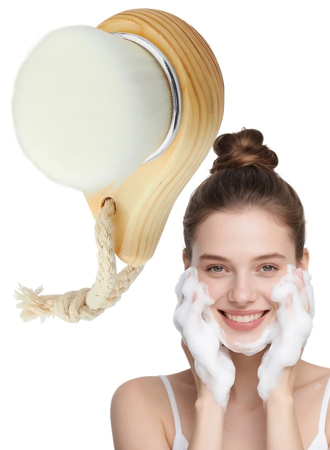 Soft Bristle Facial Cleansing Brush with Ergonomic Handle, Travel-Friendly for Deep Pore Cleaning - Image 1