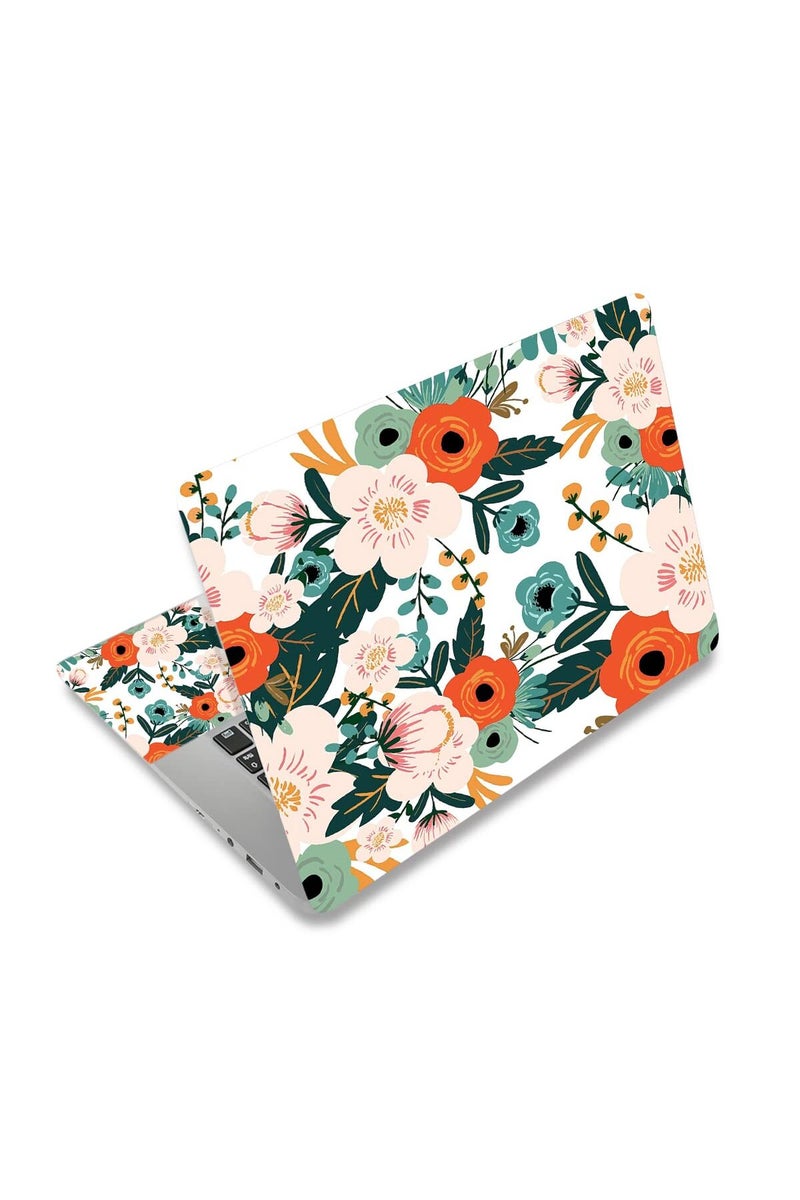 AORTDES 15 15.4 15.6 Inches Personalized Laptop Skin Sticker Reusable Netbook Skin Sticker Universal 12.1 13 13.3 14 Inches Notebook PC Art Protector Cover (Flowers) - Image 1