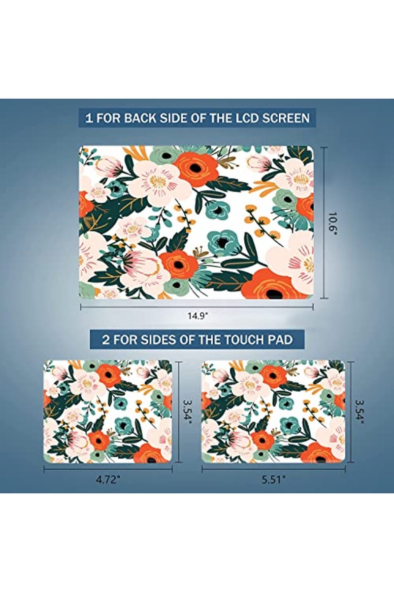 AORTDES 15 15.4 15.6 Inches Personalized Laptop Skin Sticker Reusable Netbook Skin Sticker Universal 12.1 13 13.3 14 Inches Notebook PC Art Protector Cover (Flowers) - Image 3