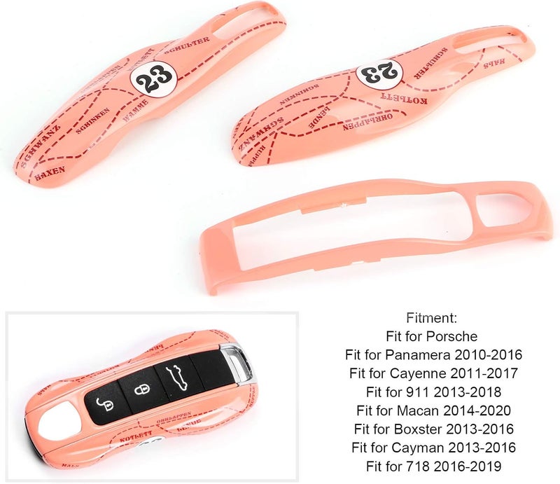 Key Fob Cover, ABS Protective Case with Keychain, Fit for 911 Macan Cayman 718 2010-2019 - Image 2