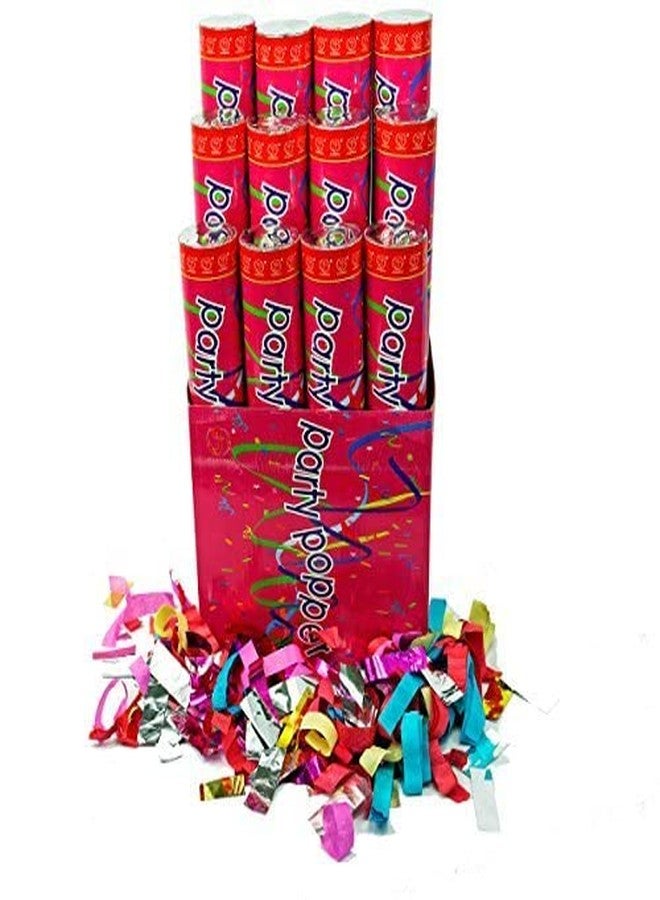 Confetti Cannons (عبوة من 12 قطعة) مدافع قصاصات ورقية كبيرة (12 بوصة) تعمل بضغط الهواء، مثالية للحفلات الداخلية والخارجية، مناسبة لأي حفلة، ليلة رأس السنة أو حفلات الزفاف، تطلق شرائط بطول 10 أقدام - Image 3